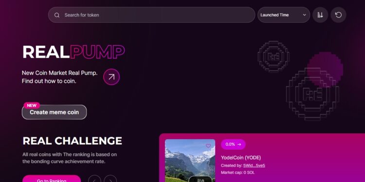 Realpump Launches No-Code Meme Coin Creation Platform on Solana Realpump Launches No-Code Meme Coin Creation Platform on Solana